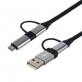 USB töltőkábel, 4in1, 1.5m - USB MULTI